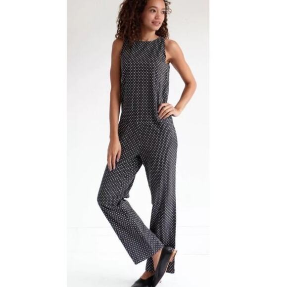 Ace & Jig $699 Minidot Fleet Straight Jumpsuit in Black & White Size Medium - Picture 1 of 8